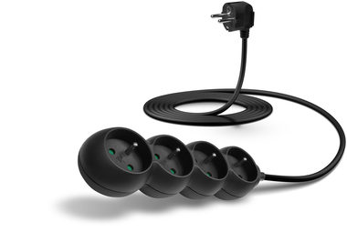 Przedłużacz Connect IT 230 V 4 gniazda 3 m bez wyłącznika czarny