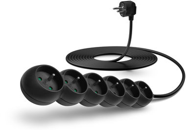 Przedłużacz Connect IT 230 V 6 gniazd 5 m bez wyłącznika czarny