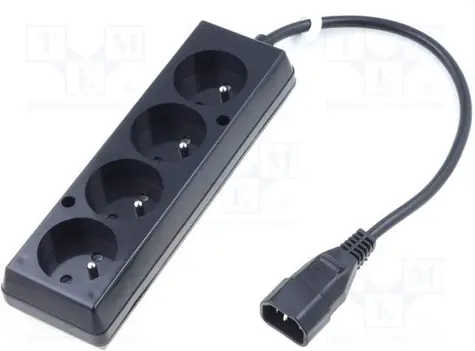 Zasilacz OEM 230 V do UPS - 1x IEC C14 do 4X CEE 7 5 (FR, CZ), maks. 10 A, długość 30 cm