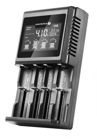 EverActive UC-4000 czarny / ładowarka do NI-MH i Li- ION i LiFePO4 / R6 AA R03 AAA R14 C R20 D