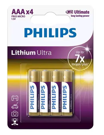 Bateria Philips AAA Ultra litowa - 4 szt