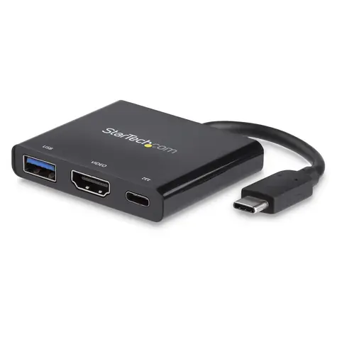 Wieloportowy adapter wideo StarTech USB-C na HDMI i PowerDelivery 60 W czarny / 4K 30 Hz / Thunderbolt 3