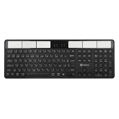 Powerton SolarSlim CZ czarny / klawiatura bezprzewodowa / 2,4 GHz / układ Bluetooth / CZ