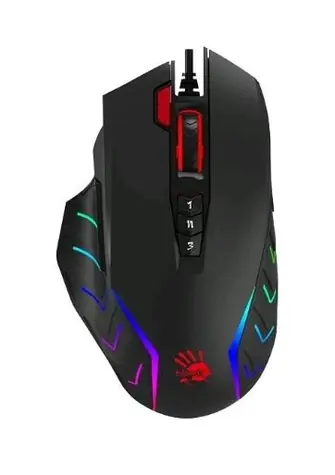 A4Tech BLOODY J95S / mysz optyczna dla graczy / 8000 DPI / USB / oświetlenie RGB / czas reakcji 1 ms / kabel 1,8 m 