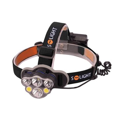 Ładowalna latarka czołowa Solight WN35 LED czarna / 550lm / Li- ION / USB