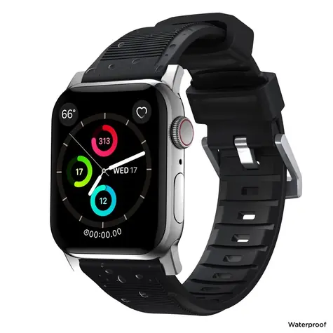 Pasek Nomad Rugged do zegarka Apple Watch 44 i 42 mm, srebrny