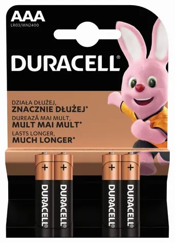 Duracell - Podstawowe baterie AAA 4 szt