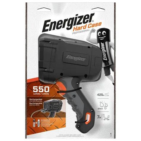 Energizer Hard Case Profesional Spot LED 1000lm / Latarka / Afterglow: do 550 metrów / 6x akumulator AA NiMh