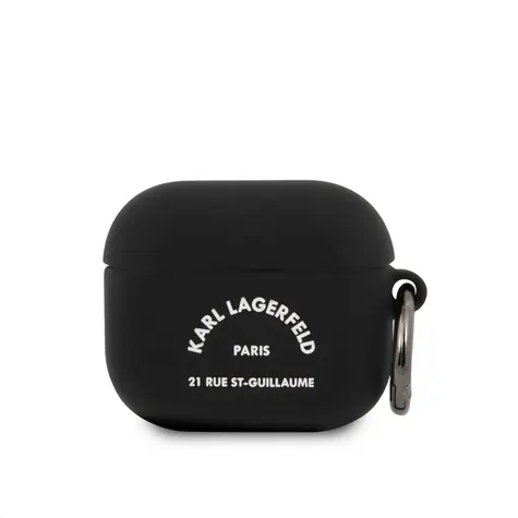 Silikonowe etui Karl Lagerfeld Rue St Guillaume do Airpods 3 w kolorze czarnym