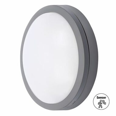 Solight WO781-GM Oświetlenie zewnętrzne LED z czujnikiem Siena szary / 20W / 1500lm / 4000K / IP54 / 23cm