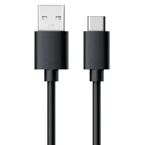 Kabel USB RealPower USB 2.0 USB-A męski - USB-C męski 60 cm czarny