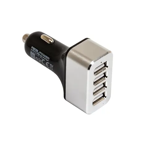 Ładowarka samochodowa USB RealPower 176636 / 4X USB/ 2400 mA