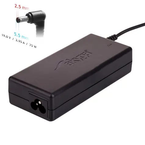 Ładowarka do laptopa Akyga 19V / 3,95A / 75W / 5,5x2,5mm