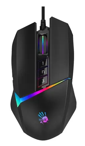A4Tech BLOODY W60MAX Czarna / Gamingowa mysz optyczna / 10000DPI / USB / Podświetlenie RGB