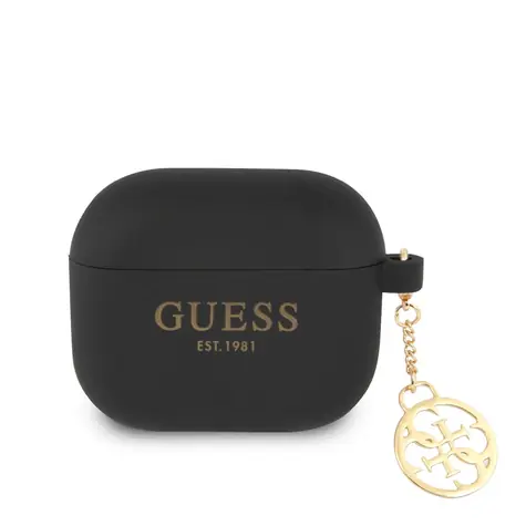 Silikonowe etui Guess 4G Charm do słuchawek Airpods 3 w kolorze czarnym