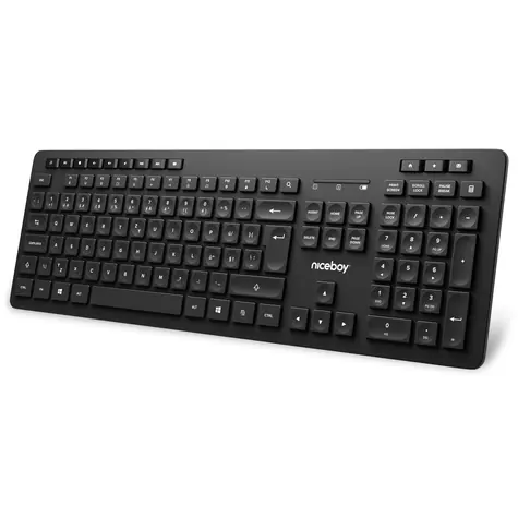 Niceboy K10 czarny / klawiatura bezprzewodowa / układ CZ&SK / klucz USB 2,4 GHz / 2x AAA