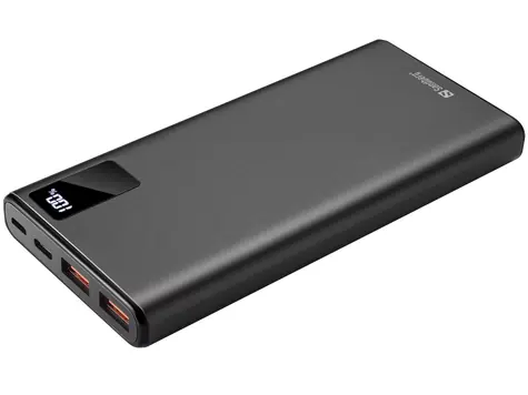 Powerbank Sandberg USB-C PD 20W 10000mAh czarny / max 12V / max. 3A / 2x USB A / 1x USB-C