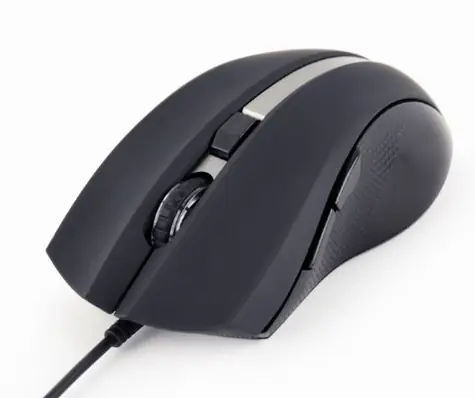 Gembird MUS-GU-02 czarna / Mysz laserowa G / przewodowa / 2400 dpi / 6 przycisków / USB