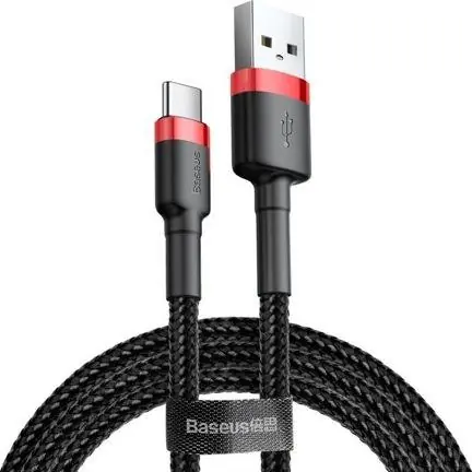 Kabel Baseus CATKLF-U91 USB-A na USB-C czarno-czerwony / 3 m