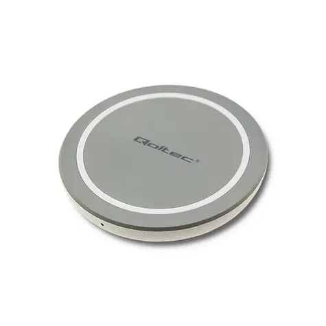 Bezprzewodowa ładowarka Qoltec 51840 RING szara / Qualcomm QuickCharge 3.0 / 10W
