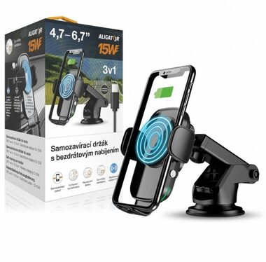 Aligator K2 Uchwyt samozamykający z ładowaniem bezprzewodowym 15W
