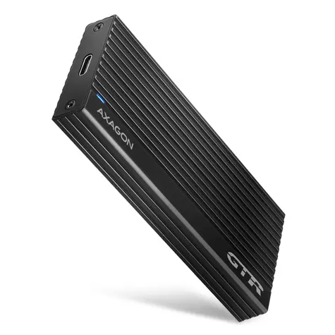 Axagon EEM2-GTR, USB-C 10Gbps - Metalowa obudowa THIN RIB M.2 NVMe SSD