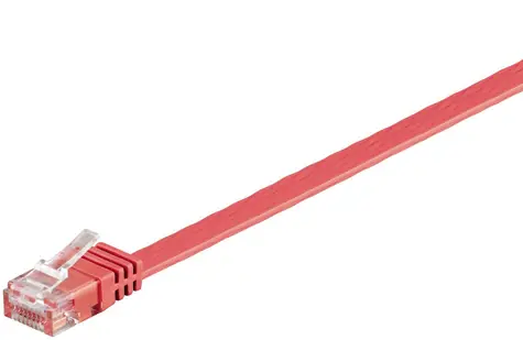 MicroConnect CAT6 U/UTP FLAT 1m czerwony / PVC