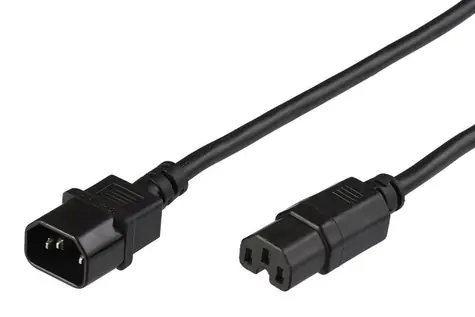 Przewód przedłużający MicroConnect C14 - C15 0,5 m czarny