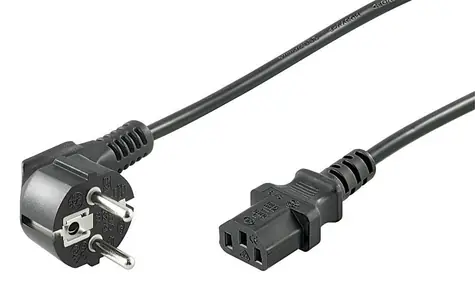 Kabel zasilający MicroConnect Schuko kąt 90° - C13 3M czarny