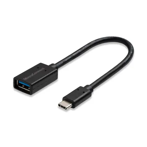 Adapter MicroConnect USB-C (M) - USB3.0 A (F) 0,2 m czarny 