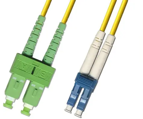 Cable światłowodowy MicroConnect SC/LC jednomodowy dupleksowy OS2 1m żółty