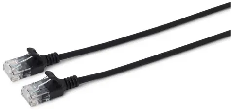 MicroConnect CAT6a U/UTP SLIM 7,5 m czarny / LSZH