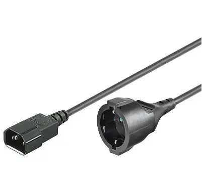 Przewód przedłużający MicroConnect C14 - Schuko (F) 1,5 m czarny