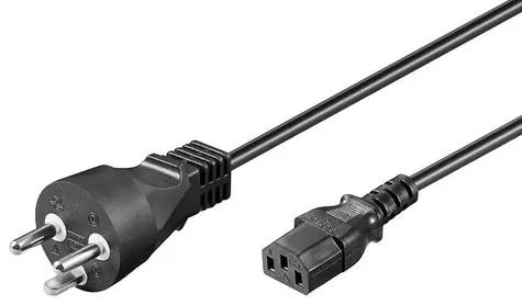 Przewód zasilający MicroConnect DK typu K - C13 3M czarny / wtyk duński