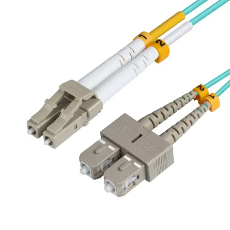 Cable światłowodowy MicroConnect LC/SC wielomodowy dupleks OM3 1,5 m niebieski