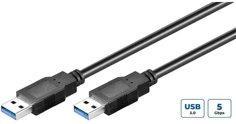 Kabel MicroConnect USB3.0 A (M) - USB3.0 A (M) 3M czarny / 5000Mbit/s
