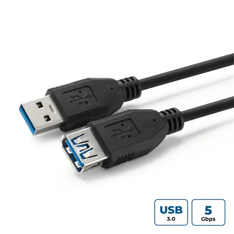 Kabel MicroConnect USB3.0 A (M) - USB3.0 A (F) 3M czarny / 5000Mbit/s