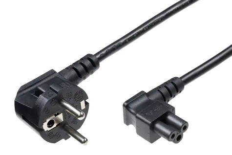 Kabel zasilający MicroConnect Schuko kąt 90° - C5 kąt 90° 5m czarny