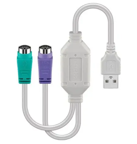 Adapter MicroConnect USB2.0 A (M) - 2x PS2 (M) biały