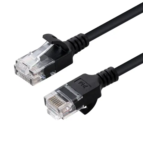 MicroConnect CAT6a U/UTP SLIM 10m czarny / LSZH