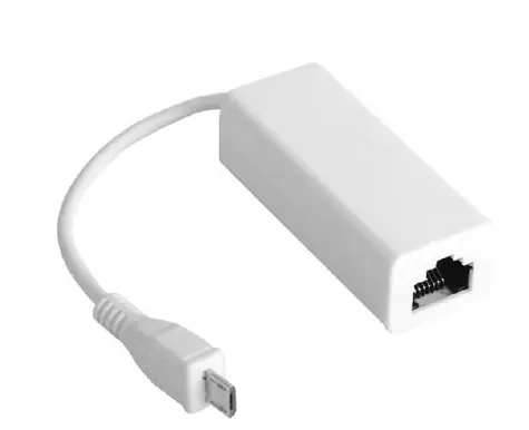 Adapter MicroConnect micro USB (M) - RJ-45 (F) biały