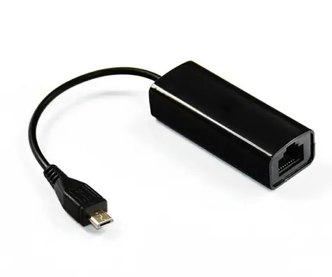 Adapter MicroConnect micro USB (M) - RJ-45 (F) czarny