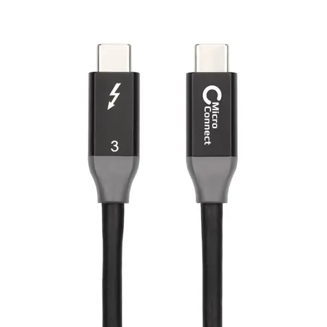 Kabel MicroConnect Thunderbolt 3 1m czarny / 20Gbit/s