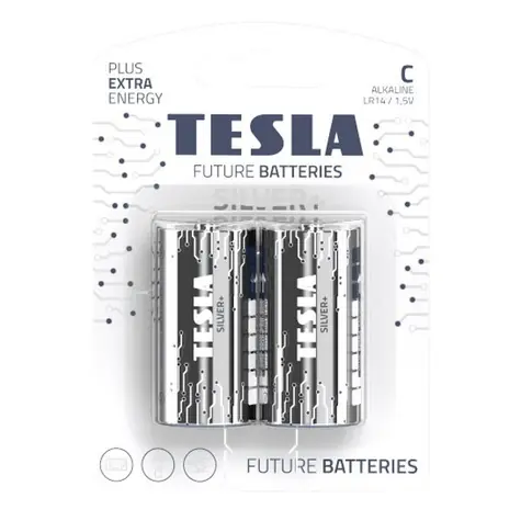 Bateria alkaliczna TESLA SILVER+ C 2szt / LR14 / mała jednoogniwo / blister 