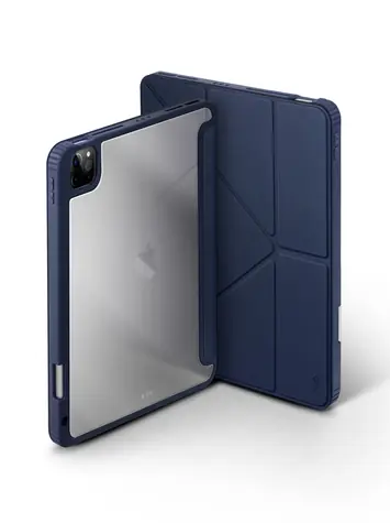 Antybakteryjne Etui UNIQ Moven do Apple iPad Pro 11 (2021) - ŁUPKOWY NIEBIESKI