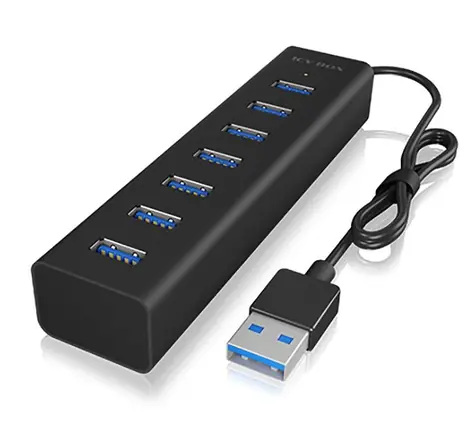 Icy Box IB-HUB1700-U3 czarny / koncentrator USB / 7x USB 3.0 A