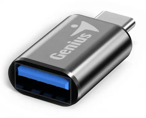 Redukcja Genius ACC-C2A z USB-C M na USB-A F w kolorze szarym