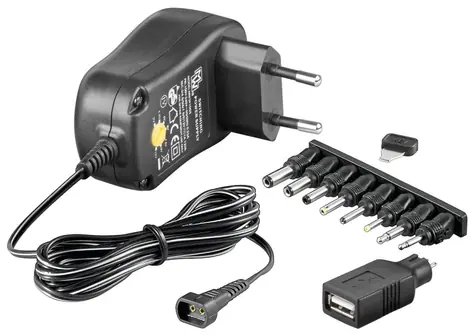 Goobay Uniwersalny zasilacz 3-12V/600mA z USB
