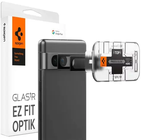 Spigen Glass tR EZ Fit Optik szkło ochronne do Google Pixel 7a czarne 2 szt 