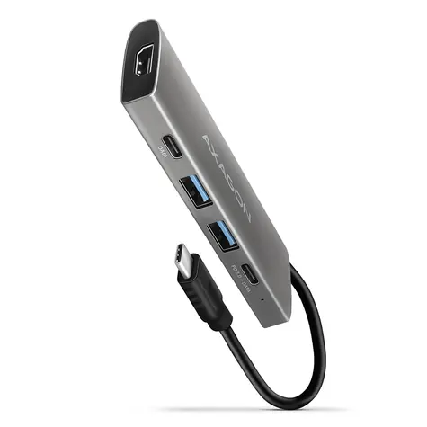 Axagon HMC-5G2, hub USB 10Gb/s, porty 2x USB-A, 2x USB-C, HDMI 4k/60, PD 100W, kabel USB-C 13cm